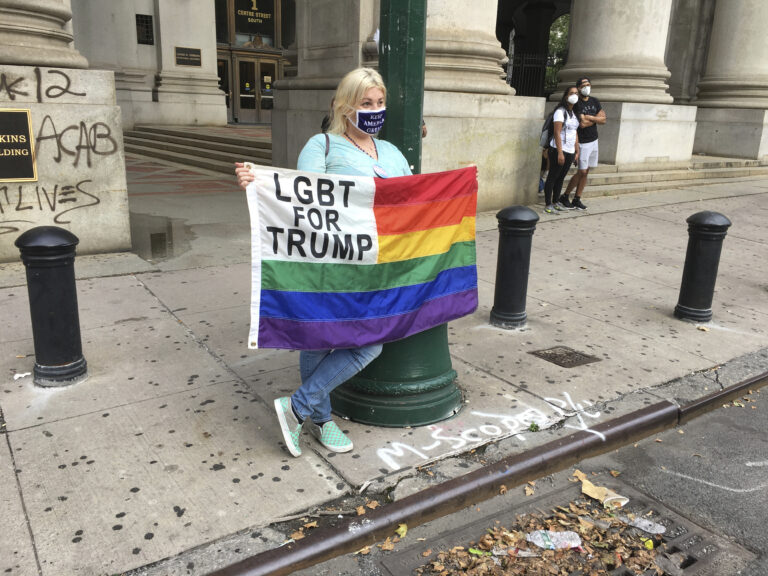 A lone LGBT Trump supporter at the NYPD Protests - 6/30/20